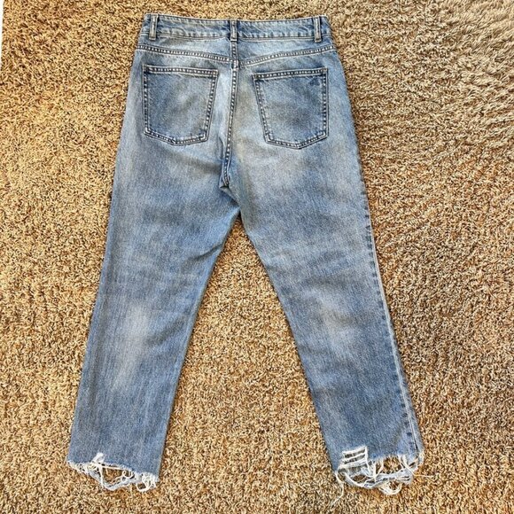 DL1961 Patti High Rise Straight Jeans in Vibrant Cropped Distressed Size 26 - Picture 7 of 12